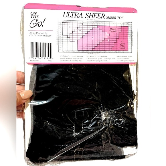 Ultra Sheer Jet Black Tights, Size 1, NWT - Picture 2 of 2